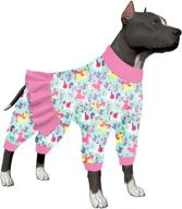 🦄 lovinpet pit bull unicorn dog pajamas: lightweight pullover pajamas for large dogs with unicorn frolic seafoam prints and full coverage логотип