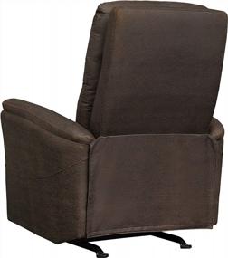 img 1 attached to Cocoa Brown Upholstered Recliner With Manual Rocking Function By Right2Home