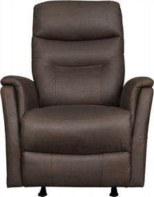 img 3 attached to Cocoa Brown Upholstered Recliner With Manual Rocking Function By Right2Home