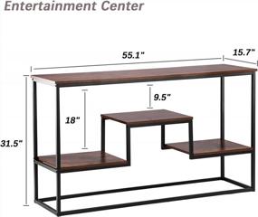img 3 attached to Rustic Brown Entertainment Center TV Console Table With 3 Tier Storage Shelves And Metal Frame For Living Room - YOUDENOVA Industrial TV Stand For TV Up To 65 Inch And 55 Inch