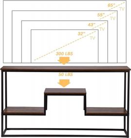 img 2 attached to Rustic Brown Entertainment Center TV Console Table With 3 Tier Storage Shelves And Metal Frame For Living Room - YOUDENOVA Industrial TV Stand For TV Up To 65 Inch And 55 Inch