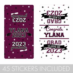 img 2 attached to Personalized Graduation Party Favors: Class Of 2023 Chocolate Bar Wrapper Stickers In Maroon