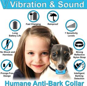 img 2 attached to Rechargeable Small Dog Bark Collar - Humane No Shock, Anti Barking Collar, Gentle Sound and Vibration, 7 Sensitivity Levels - Suitable for Small and Medium Dogs