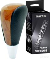 shiftin leather wood gear shift knob fits for toyota avalon yaris 4runner sienna camry solara tacoma rav-4 matrix corolla venza and fits lexus es gs is ls lx rx sc (black leather/birds eye) логотип