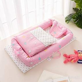 img 2 attached to 👶 Pink Baby Lounger for Co-Sleeping - Breathable & Hypoallergenic Bassinet for Bedroom/Travel - 100% Cotton Portable Crib for 0-24 Months