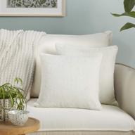 2 упаковки премиальных наволочек из искусственного меха - сверхмягкие декоративные наволочки для дивана, дивана, кровати (18x18 ", белый) логотип