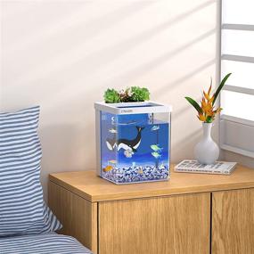 img 3 attached to 🐠 ERAARK Smart Aquarium Kit 1.5 Gallon - Self-Cleaning Betta Fish Tank with Bluetooth Connectivity, Filter, LED Light, Decorative Sand, Water Pump - Ideal Starter Kit for Fish Bowl, Ocean-Inspired Design