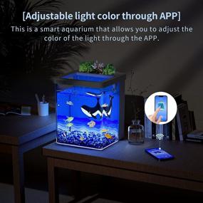 img 1 attached to 🐠 ERAARK Smart Aquarium Kit 1.5 Gallon - Self-Cleaning Betta Fish Tank with Bluetooth Connectivity, Filter, LED Light, Decorative Sand, Water Pump - Ideal Starter Kit for Fish Bowl, Ocean-Inspired Design