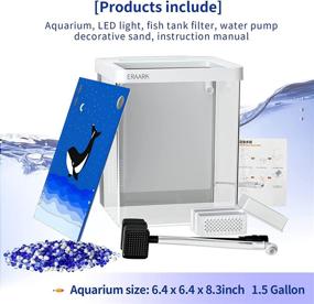 img 2 attached to 🐠 ERAARK Smart Aquarium Kit 1.5 Gallon - Self-Cleaning Betta Fish Tank with Bluetooth Connectivity, Filter, LED Light, Decorative Sand, Water Pump - Ideal Starter Kit for Fish Bowl, Ocean-Inspired Design