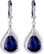 silver tone sapphire rhinestone dangle earrings for women wedding party charm logo