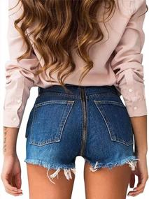 img 4 attached to Women'S Summer High Waisted Ripped Frayed Denim Shorts By LONGBIDA