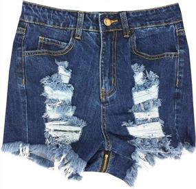 img 3 attached to Women'S Summer High Waisted Ripped Frayed Denim Shorts By LONGBIDA