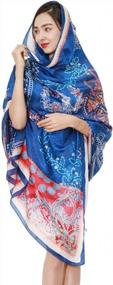 img 1 attached to DANA XU Women'S Floral Silk Shawl Scarf Oversize Soft Wraps For Summer Evening Dresses