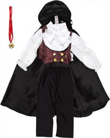 img 1 attached to Kids Halloween Vampire Costume With Cape - Boys Girls Dracula Fancy Dress