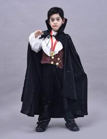 img 3 attached to Kids Halloween Vampire Costume With Cape - Boys Girls Dracula Fancy Dress