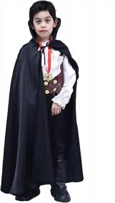 img 4 attached to Kids Halloween Vampire Costume With Cape - Boys Girls Dracula Fancy Dress