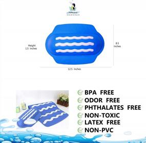 img 1 attached to Запатентованная нескользящая подушка для подголовника SAFELAND для ванны - экологически чистая, стираемая в машине, мягкая и удобная с мощными присосками (комбинированный цвет волны 13X8,5X1,4 дюйма)