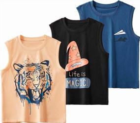 img 4 attached to 👶 Cute and Comfortable: Coralup Baby Little Boys Tank Top Shirts 3 Pack Tanks Set