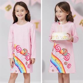 img 2 attached to Quedoris Lollipop Casual Printed Sleeve Girls' Clothing - Dresses