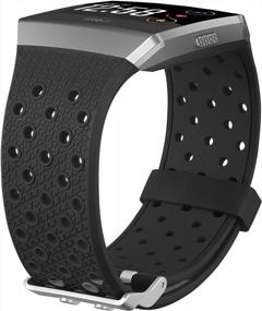 img 2 attached to SKYLET Fitbit Ionic Bands For Men With Case - Soft Replacement Sport Wristband Compatible With Fitbit Ionic Smart Watch With Metal Clasp For Men And Women - Black (Tracker Not Included)