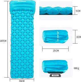 img 3 attached to Ultralight Inflatable Sleeping Pad For Camping, Backpacking, Traveling, And Hiking - Compact, Lightweight, And Portable Air Mattress For Outdoor Adventures By BISINNA