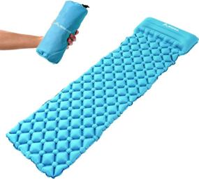 img 4 attached to Ultralight Inflatable Sleeping Pad For Camping, Backpacking, Traveling, And Hiking - Compact, Lightweight, And Portable Air Mattress For Outdoor Adventures By BISINNA