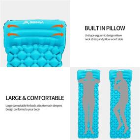 img 2 attached to Ultralight Inflatable Sleeping Pad For Camping, Backpacking, Traveling, And Hiking - Compact, Lightweight, And Portable Air Mattress For Outdoor Adventures By BISINNA