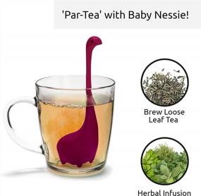 img 2 attached to Purple Baby Nessie Tea Infuser - Creative Dinosaur Strainer With Spoon For Loose Leaf Herbal Tea - Long Neck Handle, Cute Ball Body Silicone Infuser For A Lake Monster Themed Tea Time