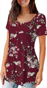img 2 attached to Stylish Plus-Size Floral Tunic Tops For Women - Perfect For Summer Casual Wear!