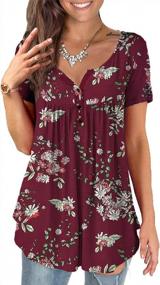 img 3 attached to Stylish Plus-Size Floral Tunic Tops For Women - Perfect For Summer Casual Wear!