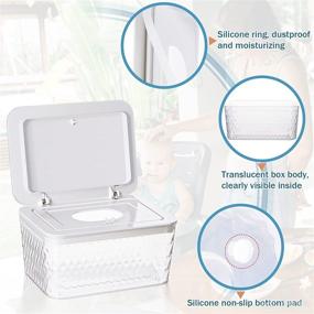 img 1 attached to 🧻 Whiidoom Baby Wipes Dispenser - Dustproof Wipes Holder Container Case with One-Handed Opening | Spring-Loaded Design to Keep Wipes Fresh and Moist | White