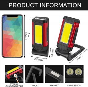 img 2 attached to Multipurpose LED Rechargeable Work Light: Magnetic Mechanic Light For Car Repairing, Camping, Hunting, And Hurricane Preparedness