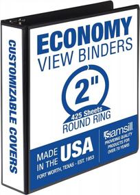 img 4 attached to Samsill Economy 2 Inch 3 Ring Binder, Made In The USA, Round Ring Binder, Customizable Clear View Cover, Black, (18560)