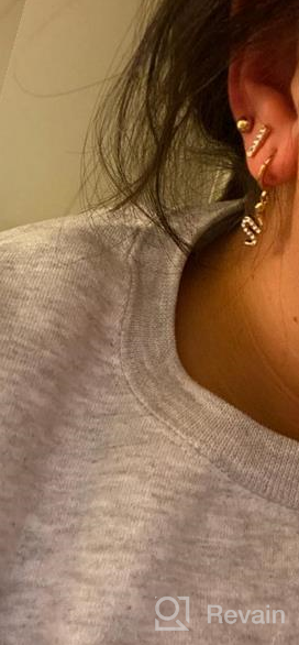 img 1 attached to 👂 Aganippe 15 Pairs Small Dangle Hoop Earrings with Charm for Women & Girls - Gold/Silver Plated, Huggie Hoops and Cubic Zirconia Studs review by Whitney Starvaggi