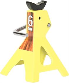 img 3 attached to 🚗 Adjustable Height RC Car Jack Stand, 6 Ton Lifting Jack for SCX10 TRX4 D90 1/10 RC Crawler - Yellow Metal Decoration Accessories