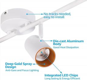 img 2 attached to Enhance Your Kitchen With Dimmable 4-Head LED Track Light Kit - Anti Glare, CRI90+ And Adjustable - ETL & ES Listed - White, 3000K Warm White