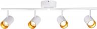 enhance your kitchen with dimmable 4-head led track light kit - anti glare, cri90+ and adjustable - etl & es listed - white, 3000k warm white logo