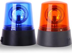 img 4 attached to 🎉 ERGAOBOY 1 Set Red & Blue 360 Degree Rotating Decorative LED Strobe Light for Disco Bar Party Dancing