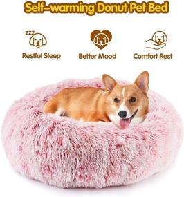 img 1 attached to 🐾 EMUST Pet Cat Bed Dog Bed: Round Donut Design, Anti-Slip, Multiple Sizes & Colors