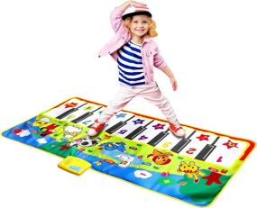 img 4 attached to M SANMERSEN Piano Mat - 53" x 23" Musical Mat with 8 Animal Sounds - Dance Mat for Kids - Touch Play Dance Mat Toy - Gifts for 3 4 5 6 Year Old Girls Boys