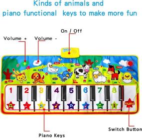img 3 attached to M SANMERSEN Piano Mat - 53" x 23" Musical Mat with 8 Animal Sounds - Dance Mat for Kids - Touch Play Dance Mat Toy - Gifts for 3 4 5 6 Year Old Girls Boys