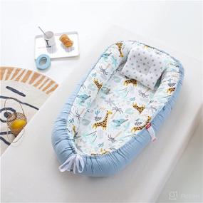 img 1 attached to 🐻 Adorable Abreeze Baby Lounger: Soft & Breathable Co-Sleeping Nest for Newborns, Portable Adjustable Baby Sleeper, Crib Bassinet Mattress – Must-have Essential for Infants (Sloth Bear)