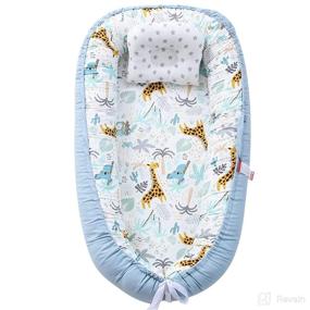 img 4 attached to 🐻 Adorable Abreeze Baby Lounger: Soft & Breathable Co-Sleeping Nest for Newborns, Portable Adjustable Baby Sleeper, Crib Bassinet Mattress – Must-have Essential for Infants (Sloth Bear)