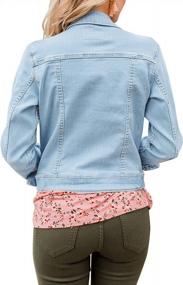 img 3 attached to LookbookStore Women'S Denim Jean Jackets - Basic Long Sleeves Button Down Fitted Style