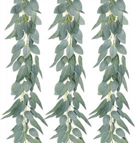 img 4 attached to Elegant Eucalyptus Garlands - 3Pcs, 6.6Ft Each, Perfect For Weddings, Parties & Home Decor