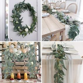 img 1 attached to Elegant Eucalyptus Garlands - 3Pcs, 6.6Ft Each, Perfect For Weddings, Parties & Home Decor