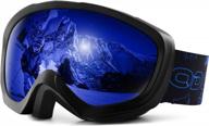 odoland youth ski goggles: s2 double lens snowboard goggles with anti-fog and uv400 protection for kids skiing logo