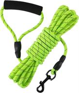 🐶 vibrant green dog check cord, reflective 20ft/6m floating long recall training rope with soft handle for hiking, camping, walking logo