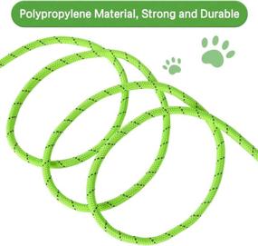 img 1 attached to 🐶 Vibrant Green Dog Check Cord, Reflective 20FT/6M Floating Long Recall Training Rope with Soft Handle for Hiking, Camping, Walking