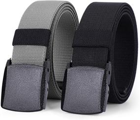 img 4 attached to 🏔️ WHIPPY Elastic Stretch Nickel Hiking Men's Accessories: The Ultimate Belts for Outdoor Enthusiasts